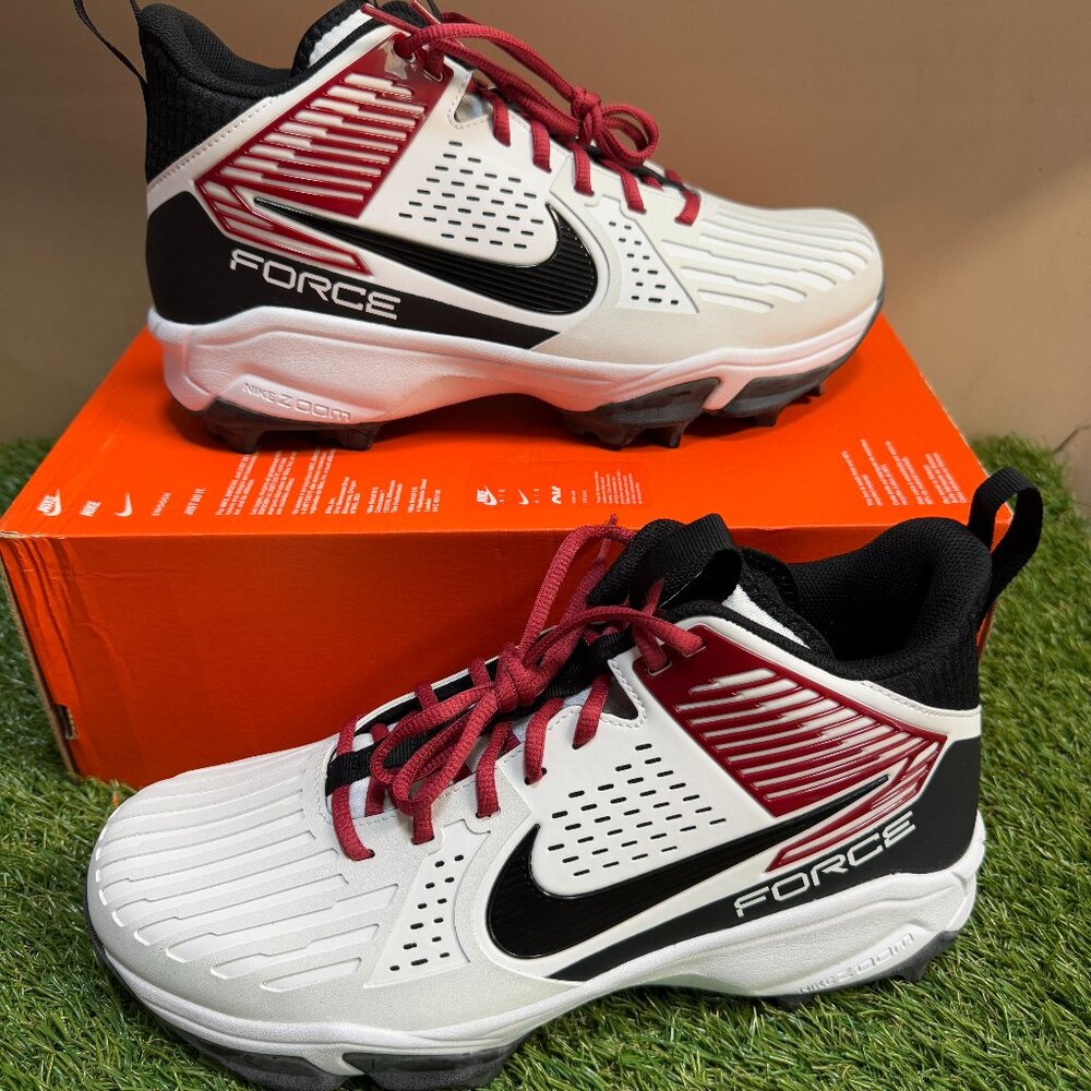 Nike Force Savage Pro Shark 3 P PE Football Cleats White Crimson FJ8163-102